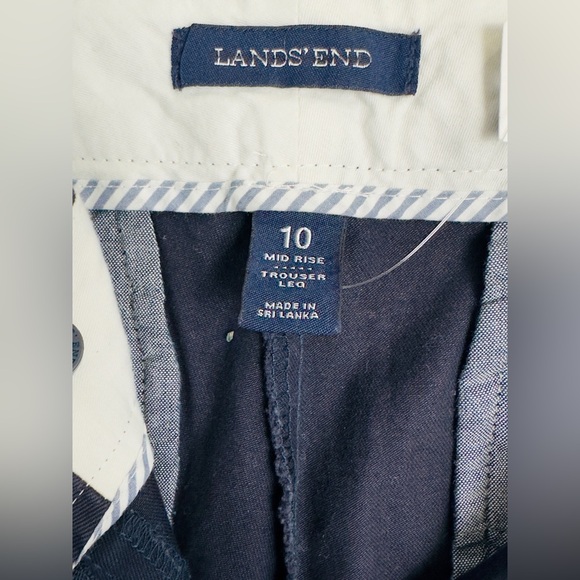 LANDS-END - Women’s Navy Mid Rise Trouser Leg Chino Lighthouse Pants Size 10 NWT - Picture 11 of 11